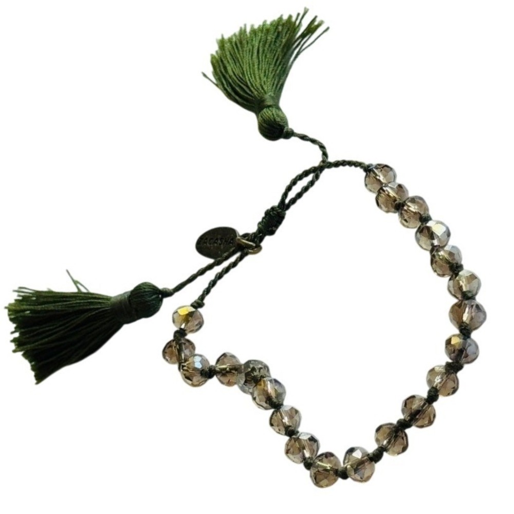Zacasha‎ X Free People bracelet Crystal Beaded Artisan BOHO tassel rare